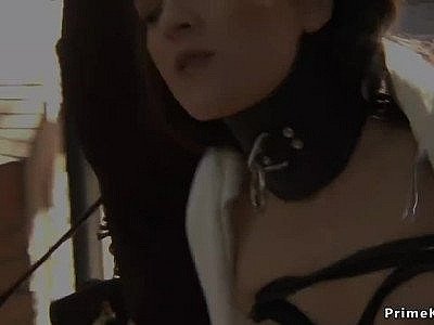 Salope espagnole bâillonnée et baisée en extérieur HD