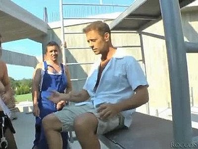 Behind the scenes of a gangbang porn