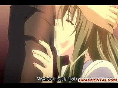 Busty hentai coed mouth fucked and filled with cum