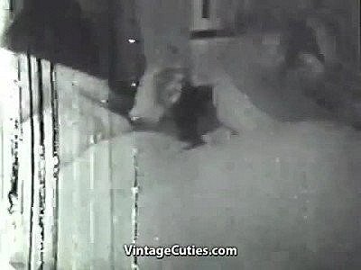 Orgie vintage en noir et blanc des années 1960