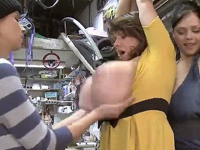 A threesome with huge titty girls play dirty