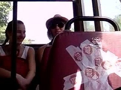 The girl in the bus watching dick