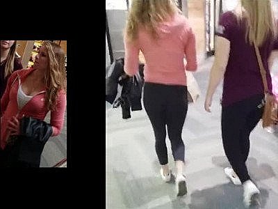 Candid hot chick in mall