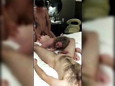 Partygirl lets friends fuck her