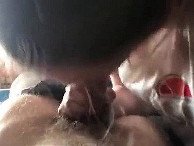 Cute college girl giving CFNM blowjob and yes she swallows