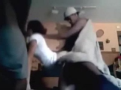 Group of black guys fuck white girl