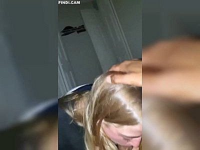 cute girl swallows every drop