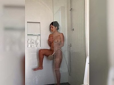 Busty Latina Shower Blowjob