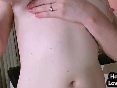 Amateur redhead jerks oiled dick in homemade POV