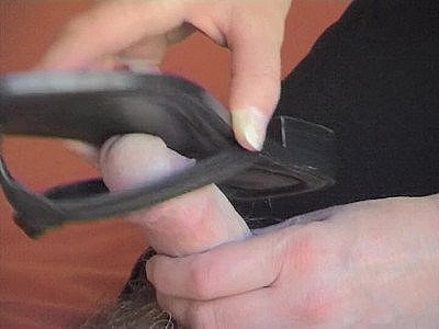 Cum with Black Leather Sandal