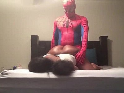 Black Spiderman Fucks Big-Booty Ebony bitch in Sex-Tape