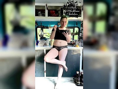 Tattooed Girl Dancing in Underwear