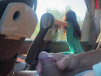 Public Dick Flashing in the Bus - Pervert Jerks Off On Girl And She Grabs His Co