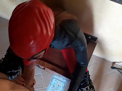 The Throater and the Slut on Boots over the Knees and Pantyhose. Rough Blowjob a